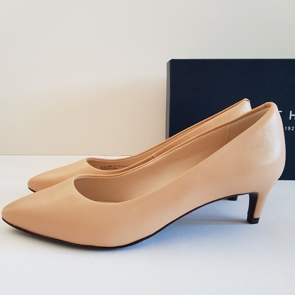 New COLE HAAN Amela Grand Pump 45mm Nude Leather - Picture 2 of 8